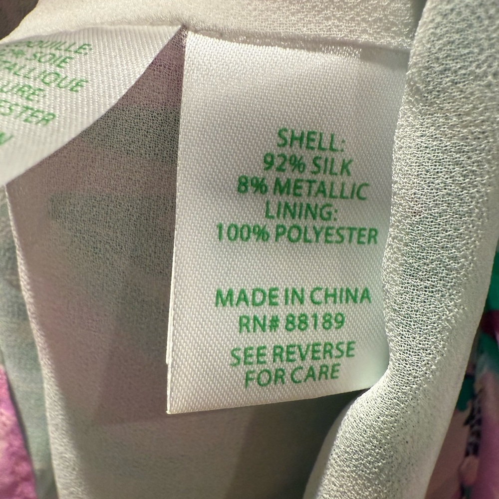 Lilly Pulitzer Pink and Green Blouse Size Small - Picture 6 of 6